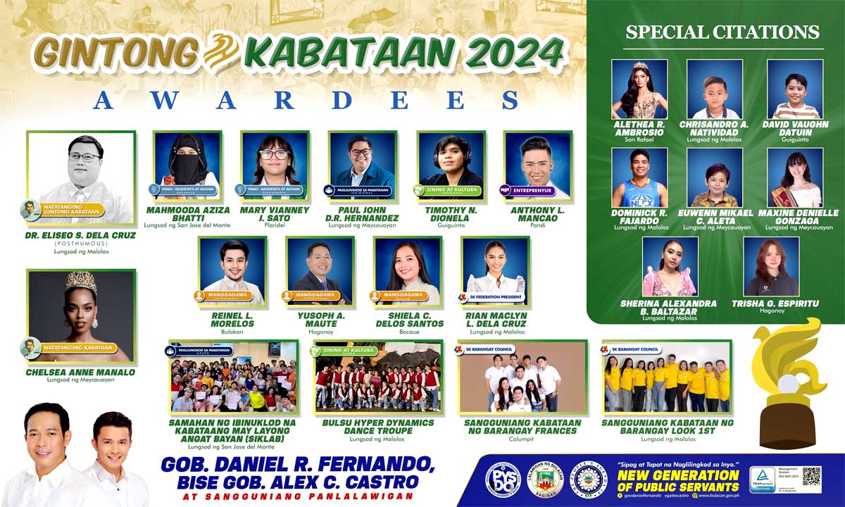 Sa Gintong Kabataan Awards NATATANGING KABATAANG BULAKENYO PARARANGALAN