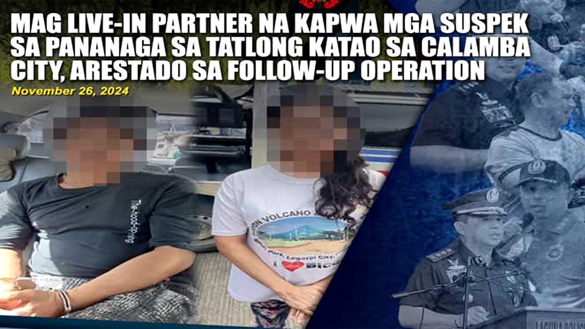 Dahil sa selos, 3 patay sa taga suspek, kinakasama timbog