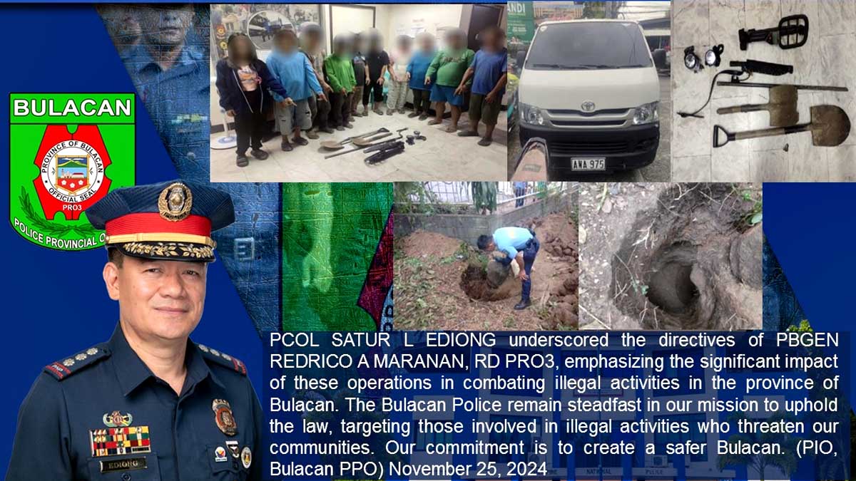 Pandi Bulacan HISTORICAL TOURIST SITE TINANGKANG HUKAYIN 10 ILLEGAL MINERS ARESTADO