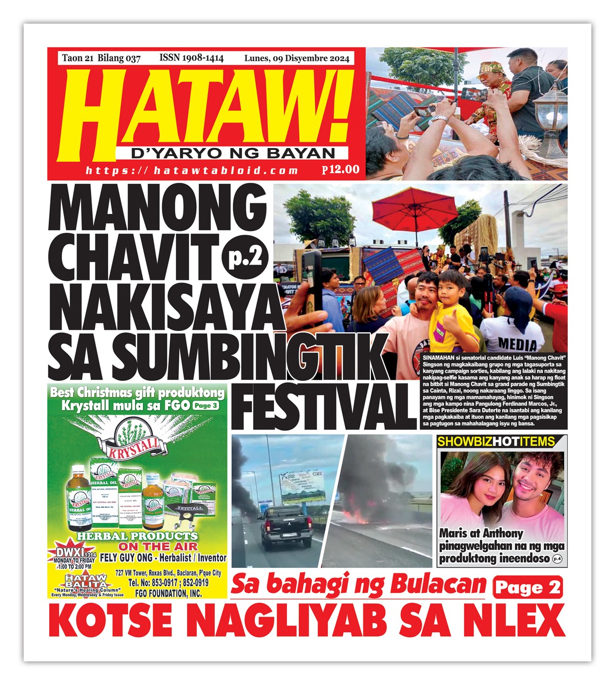 120924 Hataw Frontpage