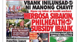 Sigaw ng labor at health workers  <br> HERBOSA SIBAKIN, PHILHEALTH SUBSIDY IBALIK