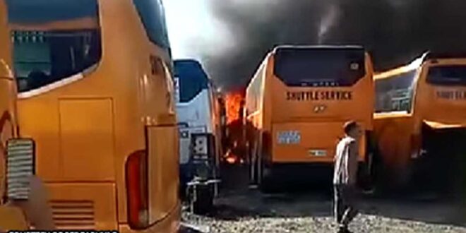 Garahe nasunog BUS NATUPOK MEKANIKO SUGATAN