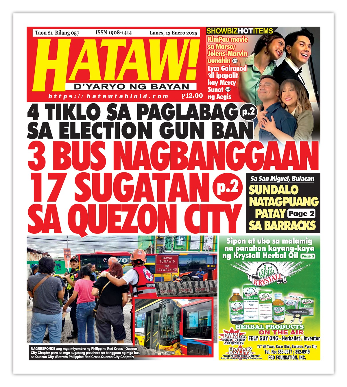 011325 Hataw Frontpage
