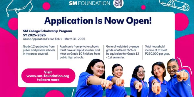 SM Foundation opens 2025 College Scholarship Application