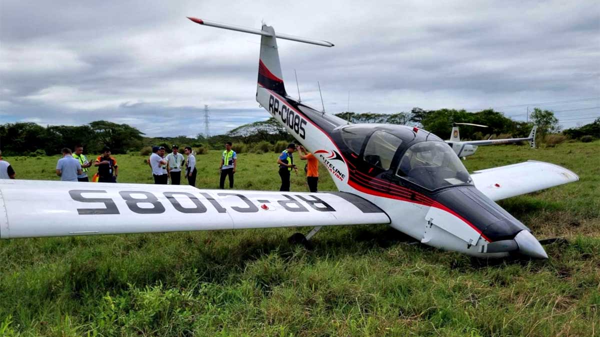 Tomahawk plane nag-emergency landing sa Bulacan