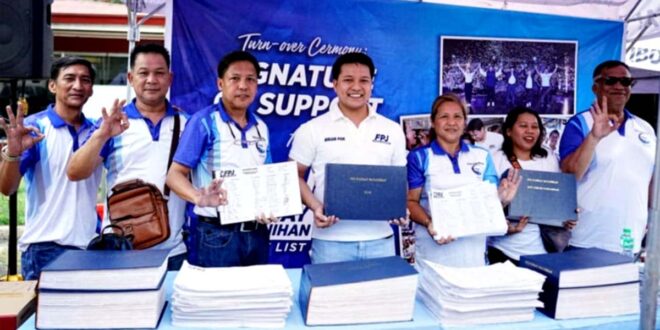 FPJ Panday Bayanihan Partylist, 500,000 Signatures tinanggap mula sa Volunteer Movement