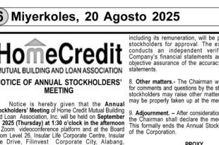 Home Credit Notice of Annual Stockholders’ Meeting FEAT