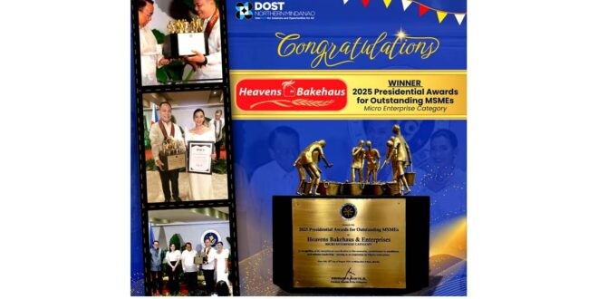 Heavens Bakehaus of Iligan City Wins Presidential Award for Outstanding MSMEs with DOST Support