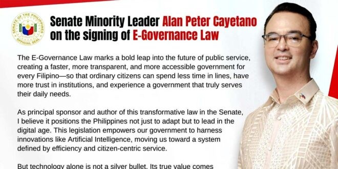 Alan Peter Cayetano E-Governance Law