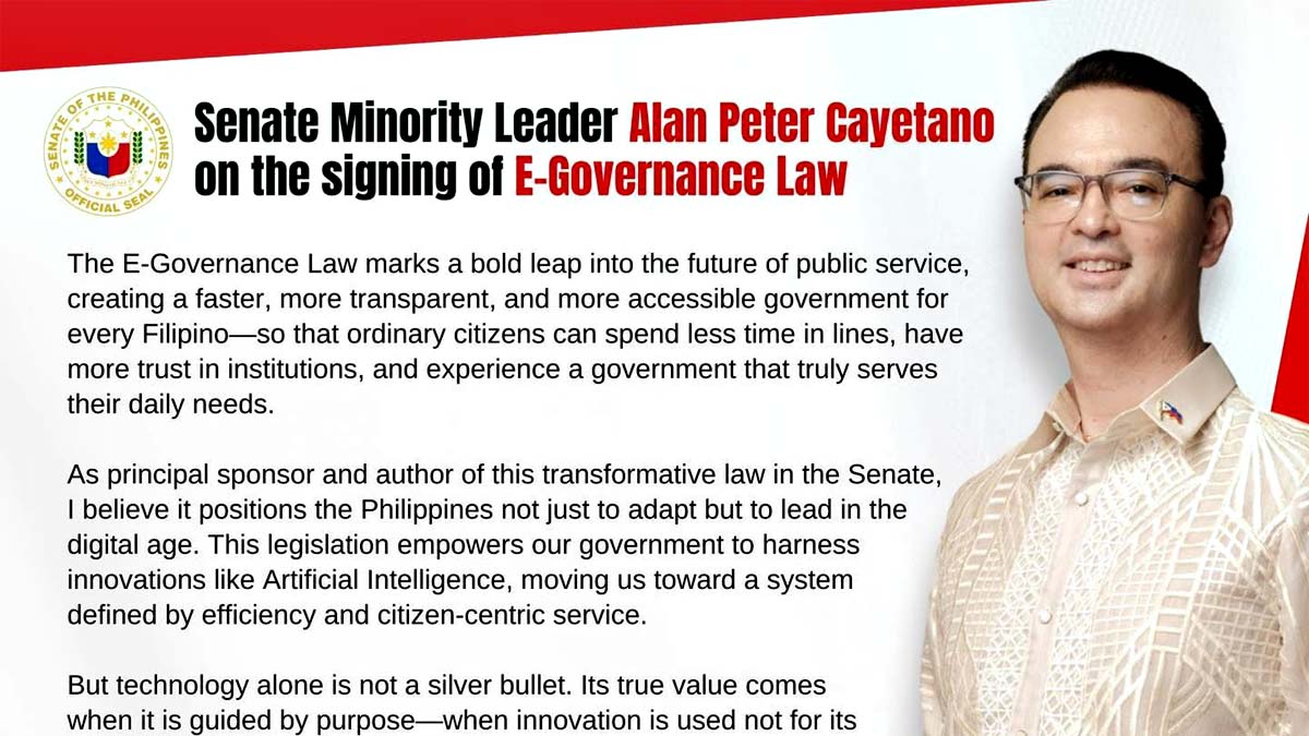 Alan Peter Cayetano E-Governance Law