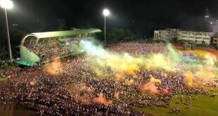 Bicol University colored smoke bombs