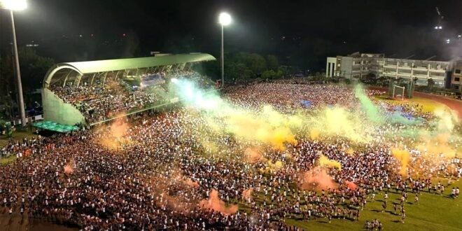 Bicol University colored smoke bombs