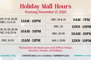 Araneta City Holiday Mall Hours, and Christmas Activities