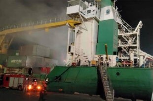 Cargo ship fire Manila North Harbor