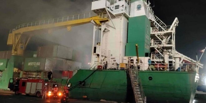 Cargo ship fire Manila North Harbor