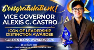 Bise Gob. Castro, kinilala sa kanyang makataong pamumuno sa Golden Icons Awards