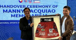 Makasaysayang memorabilia ni Manny Pacquiao pormal na ipinagkaloob sa Philippine Sports Museum