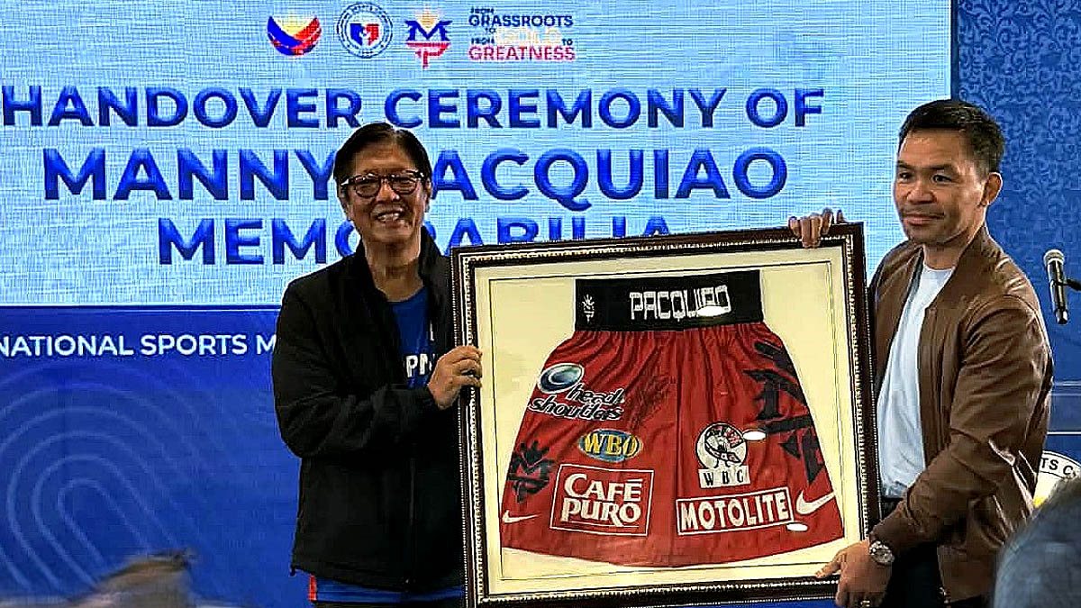 Makasaysayang memorabilia ni Manny Pacquiao pormal na ipinagkaloob sa Philippine Sports Museum
