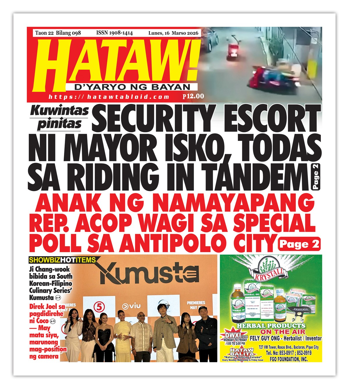 031626 Hataw Frontpage