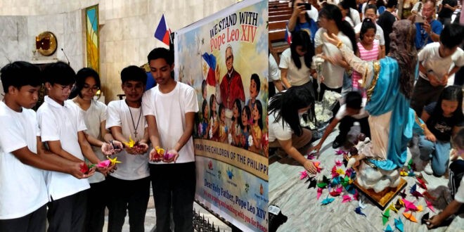 Digmaan wakasan - Pope Leo XIV PAPEL NA TAGAK ITINIKLOP MGA BATA NAG-ALAY NG DASAL PARA SA KAPAYAPAAN