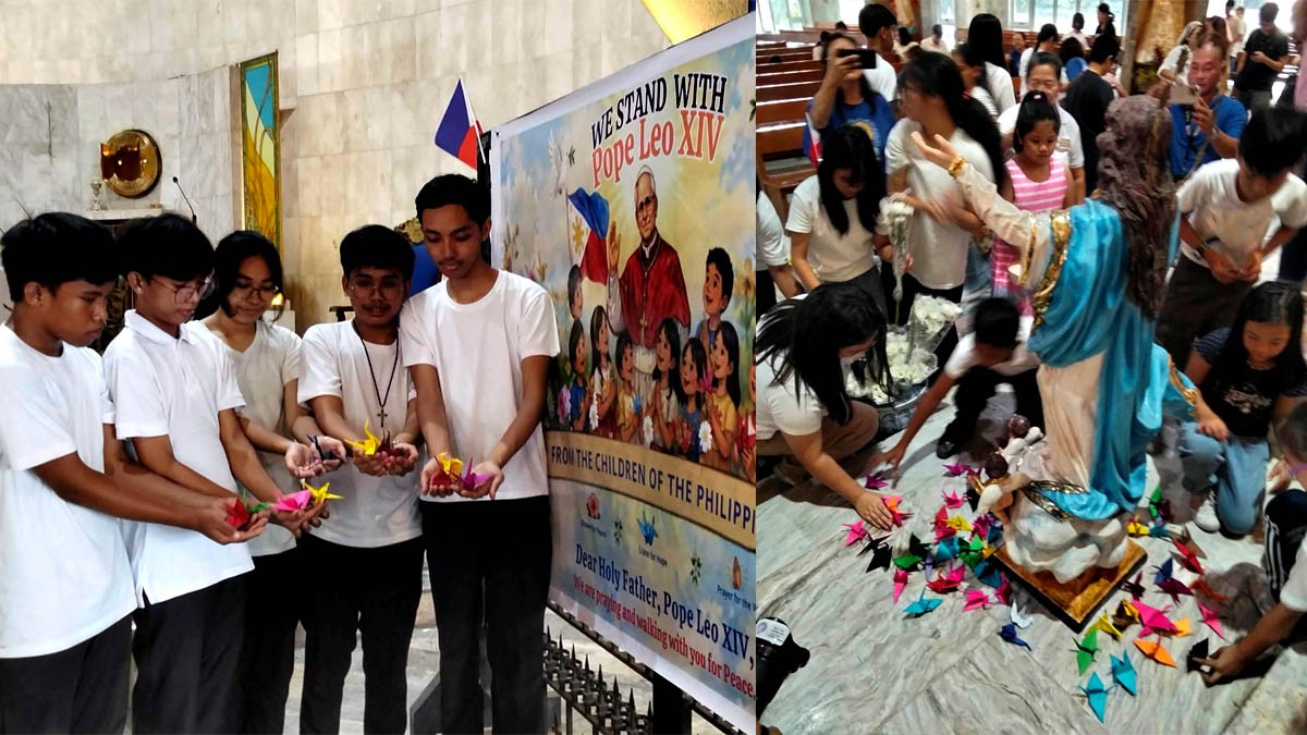 Digmaan wakasan - Pope Leo XIV PAPEL NA TAGAK ITINIKLOP MGA BATA NAG-ALAY NG DASAL PARA SA KAPAYAPAAN