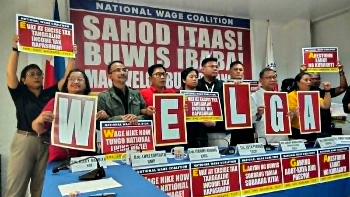 Panawagan ng NWC SAHOD ITAAS BUWIS IBABA WELGA ISULONG