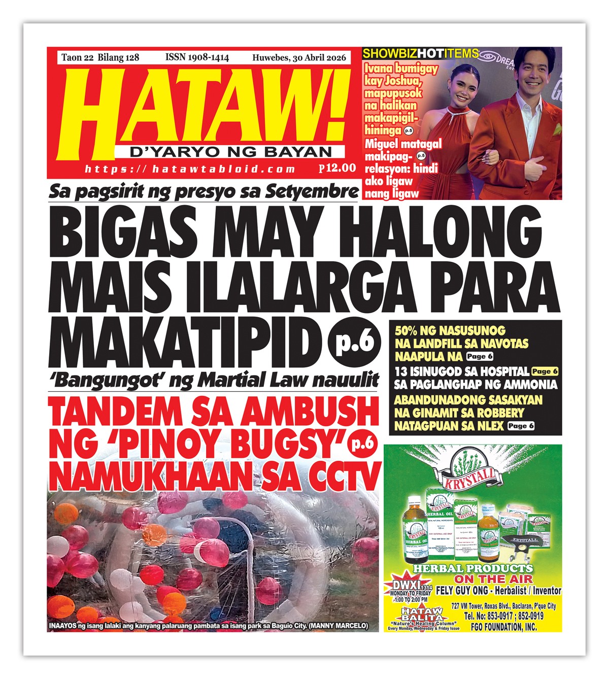 043026 Hataw Frontpage