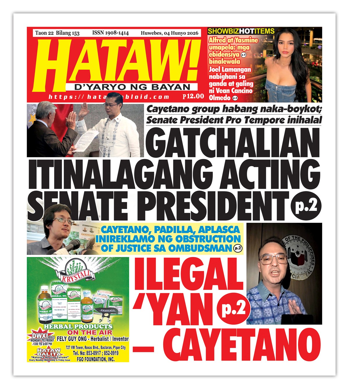 060426 Hataw Frontpage