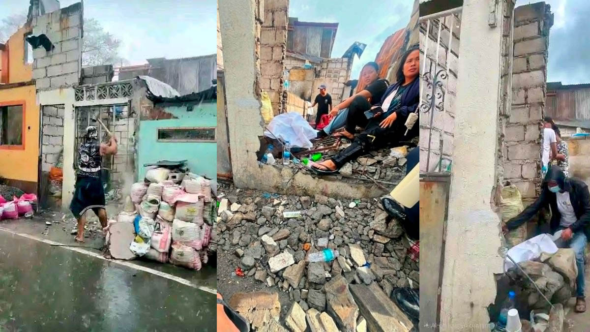 Sa Taguig City Pansamantalang silungan ng mga nasunugan giniba ng private demolition team