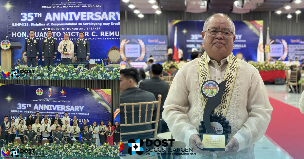 DOST SOCCSKSARGEN Receives BJMP Special Award, Reaffirming Commitment to Science-Driven Community Transformation