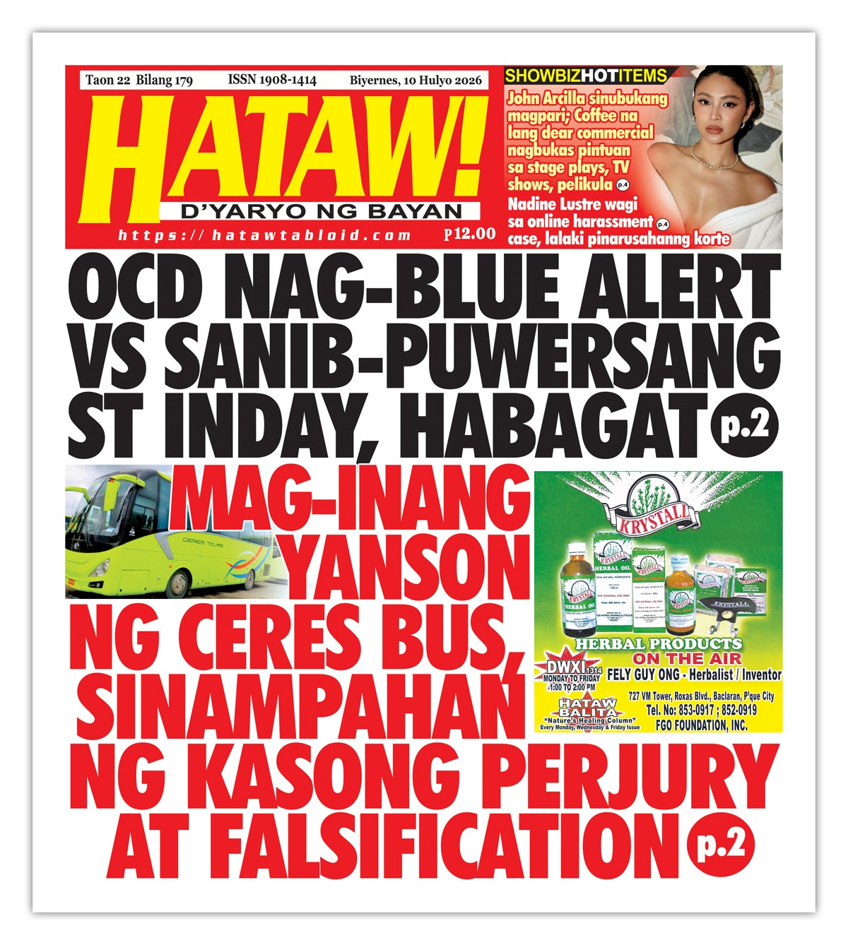 071026 Hataw Frontpage