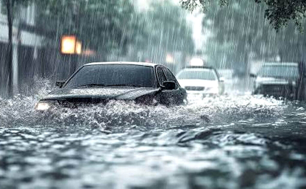 Baha Ulan Bagyo habagat Car road