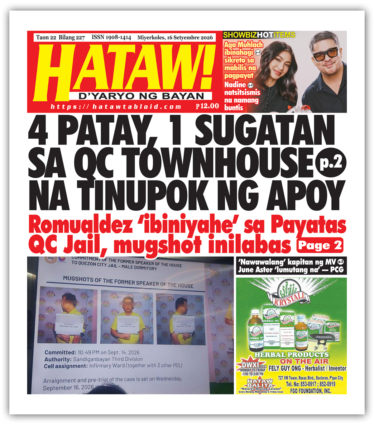 091626 Hataw Frontpage
