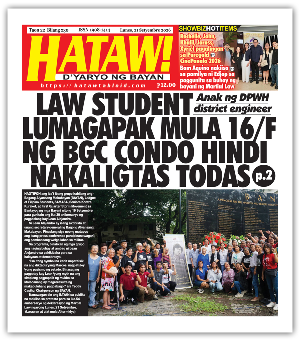 092126 Hataw Frontpage