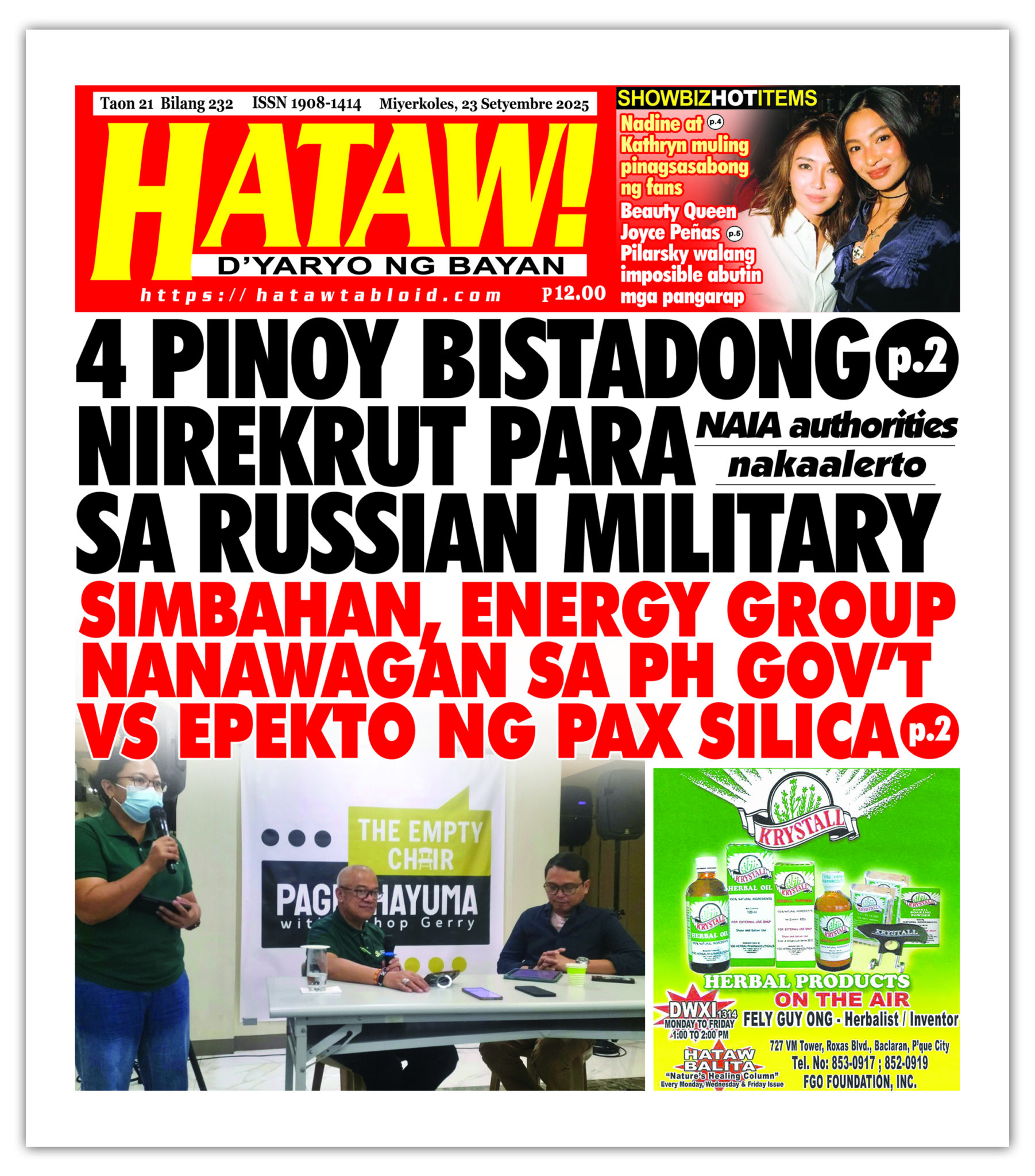 092325 Hataw Frontpage