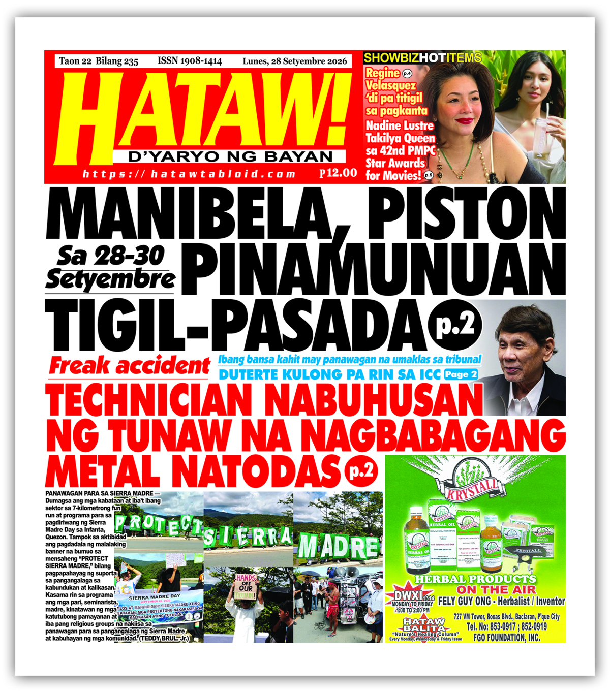 092826 Hataw Frontpage